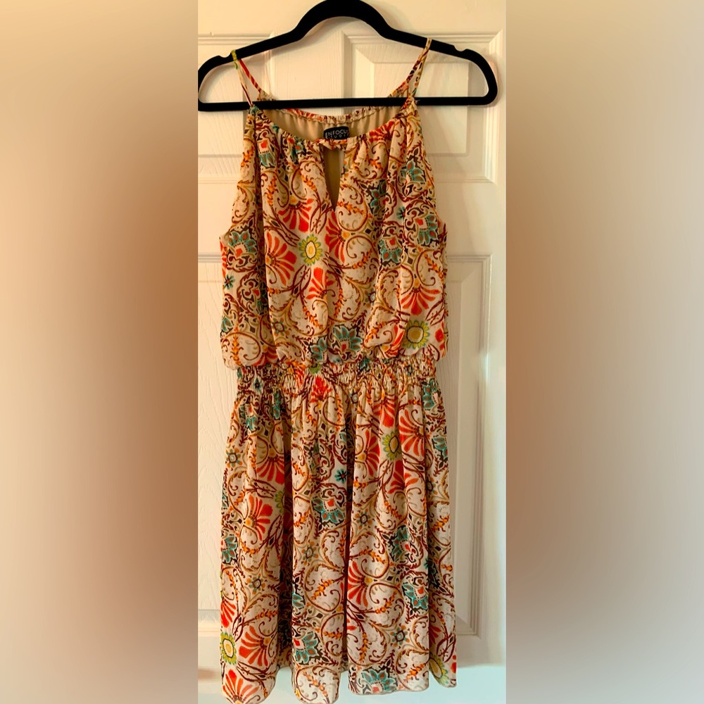 Floral Dress with Peek-a-boo neckline